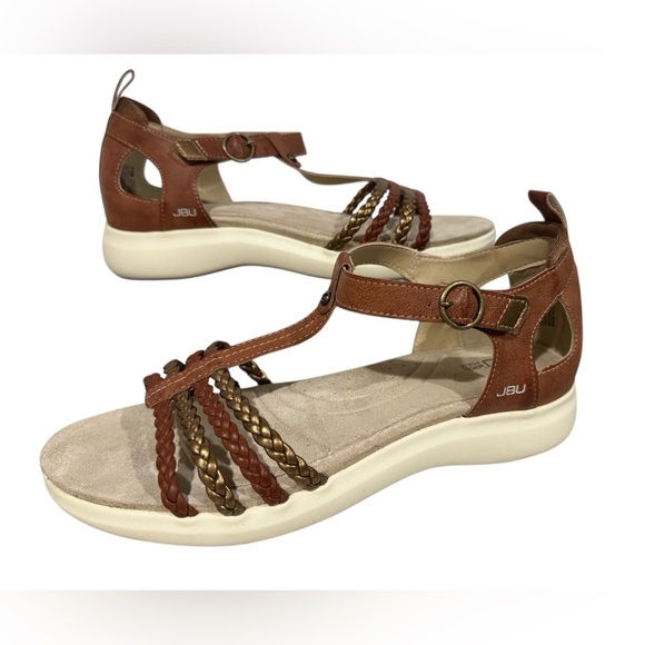 JBU Prague Women's Comfort Adjustable Ankle Strap Flat Open Toe Sandals Size 11M - Picture 12 of 12